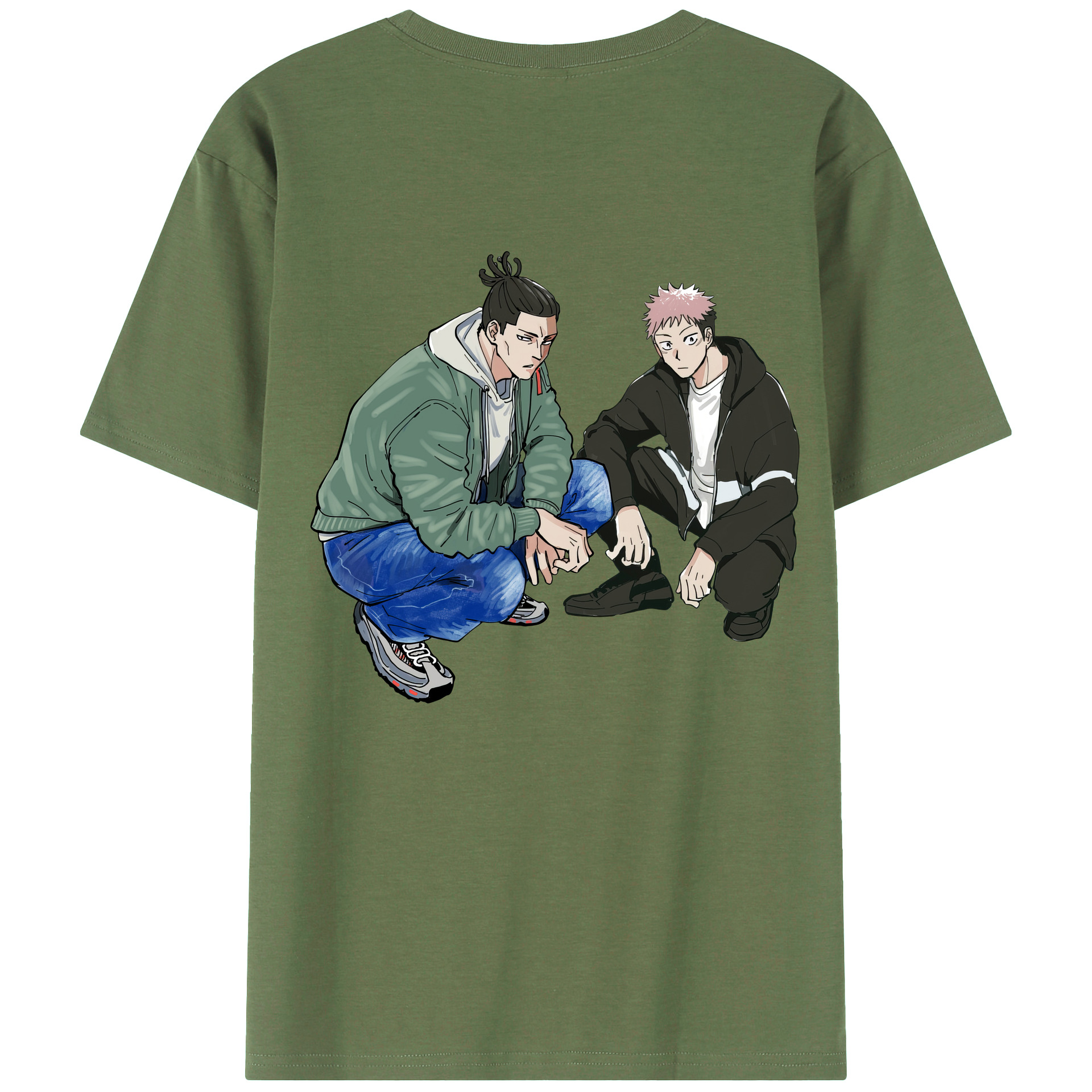 （画像用） 呪術廻戦 Jujutsu Kaisen 綿100％ メンズ半袖Tシャツ（バックプリント） 通気性